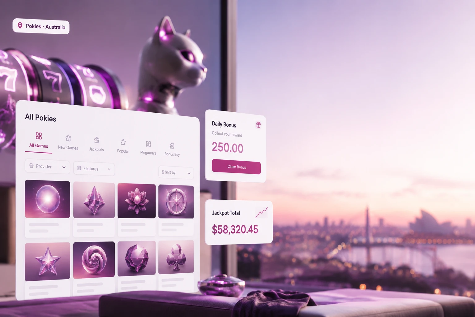 Robocat Casino — online pokies lobby